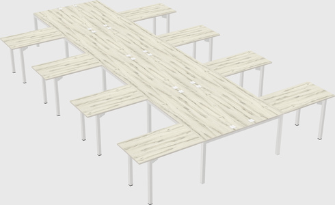 Shared l-shaped desk