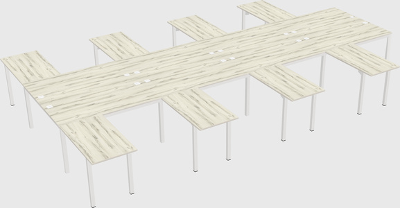 Shared l-shaped desk