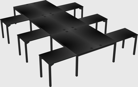 Shared l-shaped desk