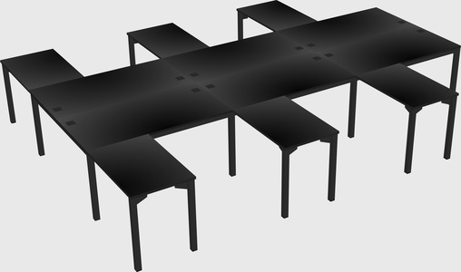 Shared l-shaped desk