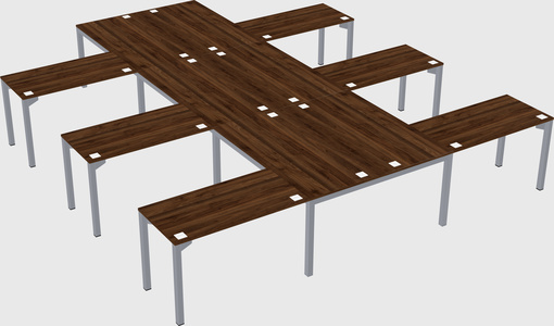 Shared l-shaped desk