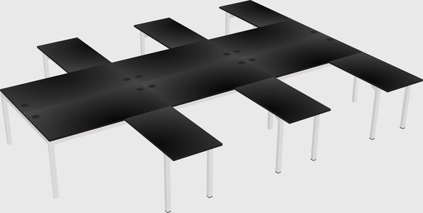 Shared l-shaped desk