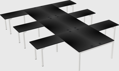 Shared l-shaped desk