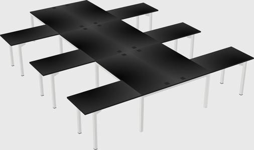 Shared l-shaped desk