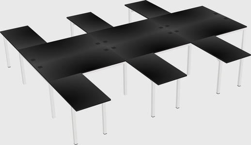 Shared l-shaped desk