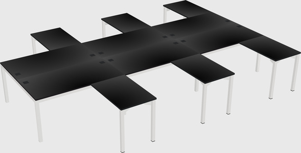Shared l-shaped desk