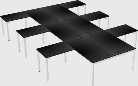 Shared l-shaped desk