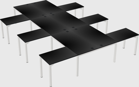 Shared l-shaped desk