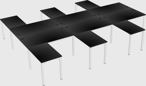 Shared l-shaped desk