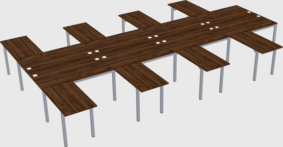 Shared l-shaped desk