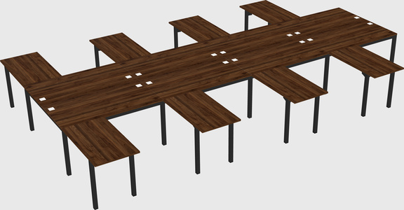 Shared l-shaped desk