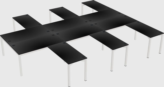 Shared l-shaped desk