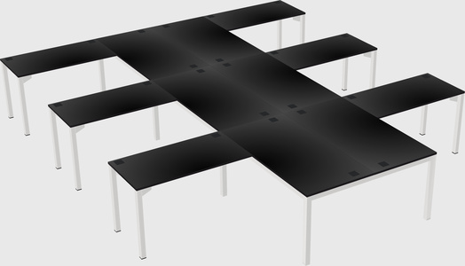 Shared l-shaped desk