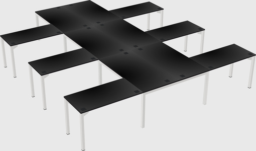 Shared l-shaped desk