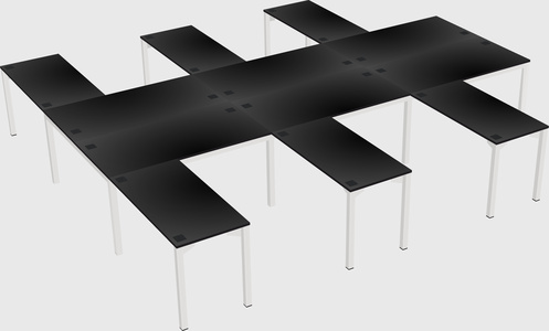 Shared l-shaped desk