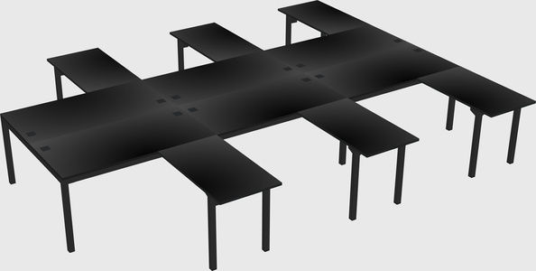 Shared l-shaped desk