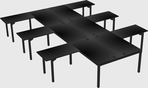 Shared l-shaped desk