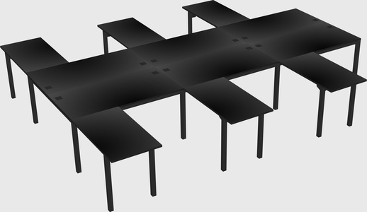 Shared l-shaped desk