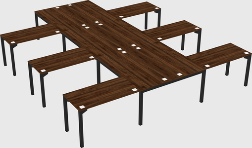 Shared l-shaped desk