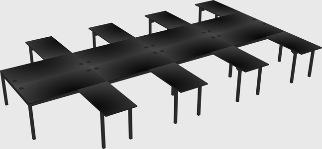 Shared l-shaped desk
