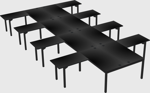 Shared l-shaped desk