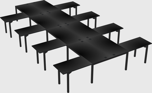 Shared l-shaped desk