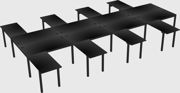 Shared l-shaped desk