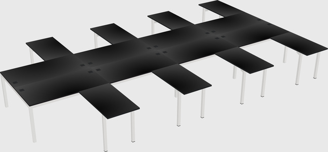 Shared l-shaped desk