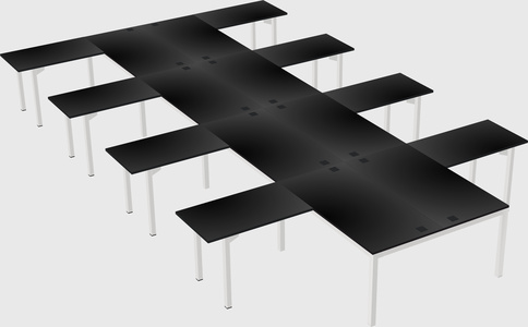 Shared l-shaped desk