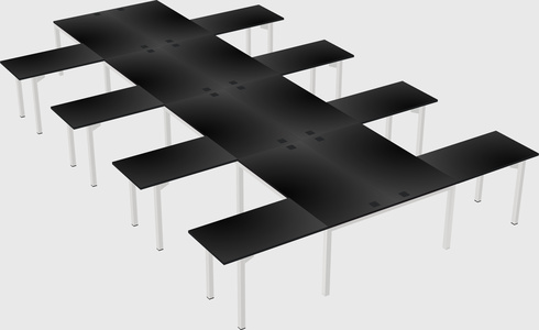 Shared l-shaped desk