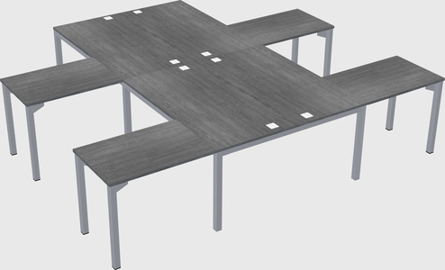 Shared l-shaped desk