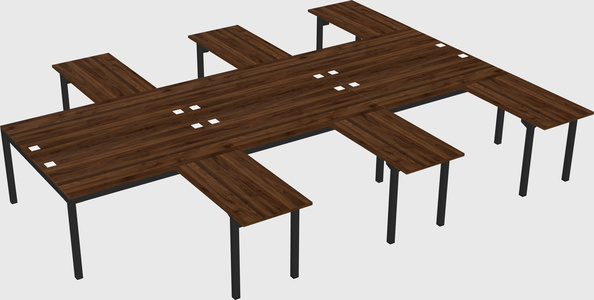 Shared l-shaped desk