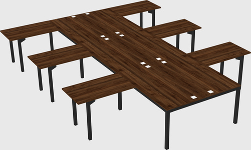 Shared l-shaped desk