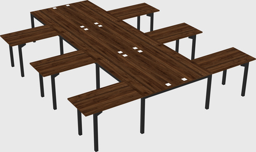 Shared l-shaped desk