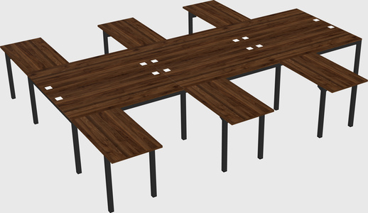Shared l-shaped desk