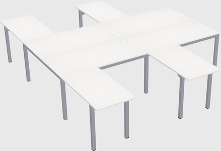 Shared l-shaped desk