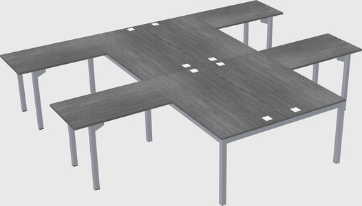 Shared l-shaped desk