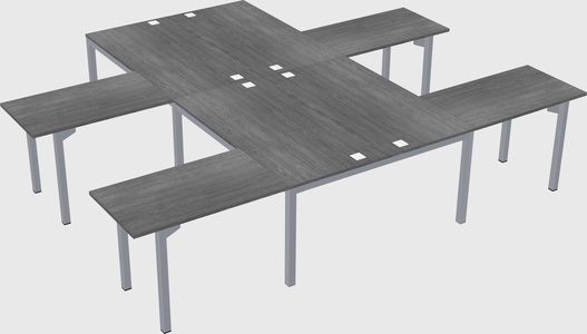 Shared l-shaped desk