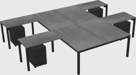 Shared l-shaped desk