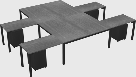 Shared l-shaped desk
