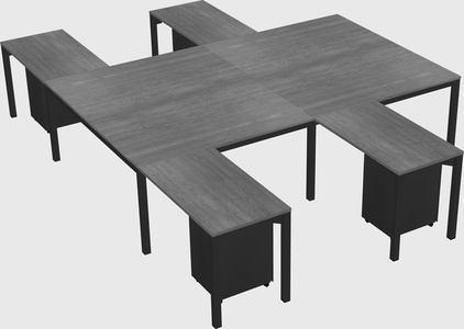 Shared l-shaped desk