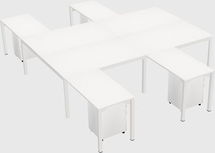 Shared l-shaped desk