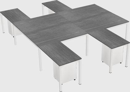 Shared l-shaped desk