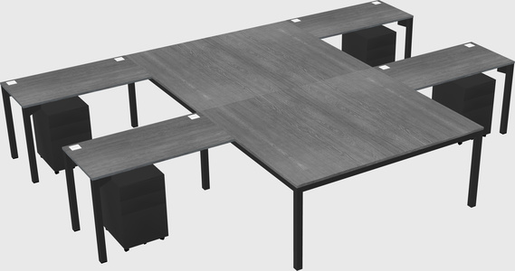 Shared l-shaped desk
