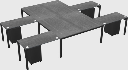 Shared l-shaped desk