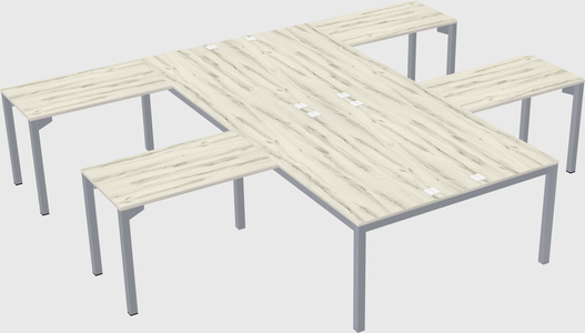 Shared l-shaped desk
