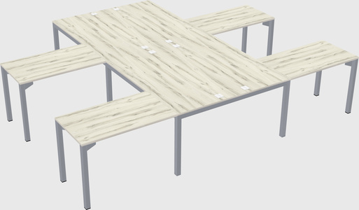 Shared l-shaped desk