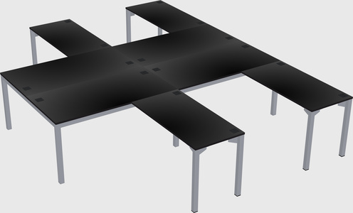 Shared l-shaped desk