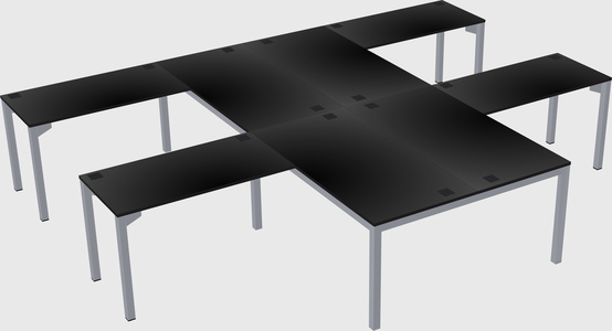 Shared l-shaped desk