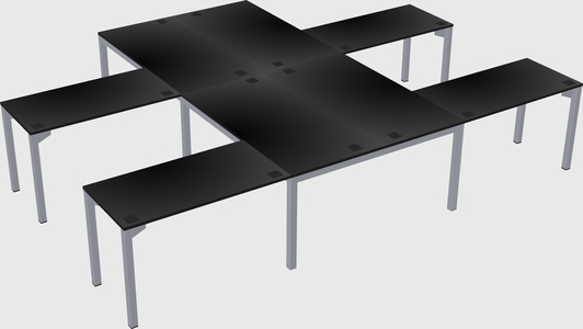 Shared l-shaped desk